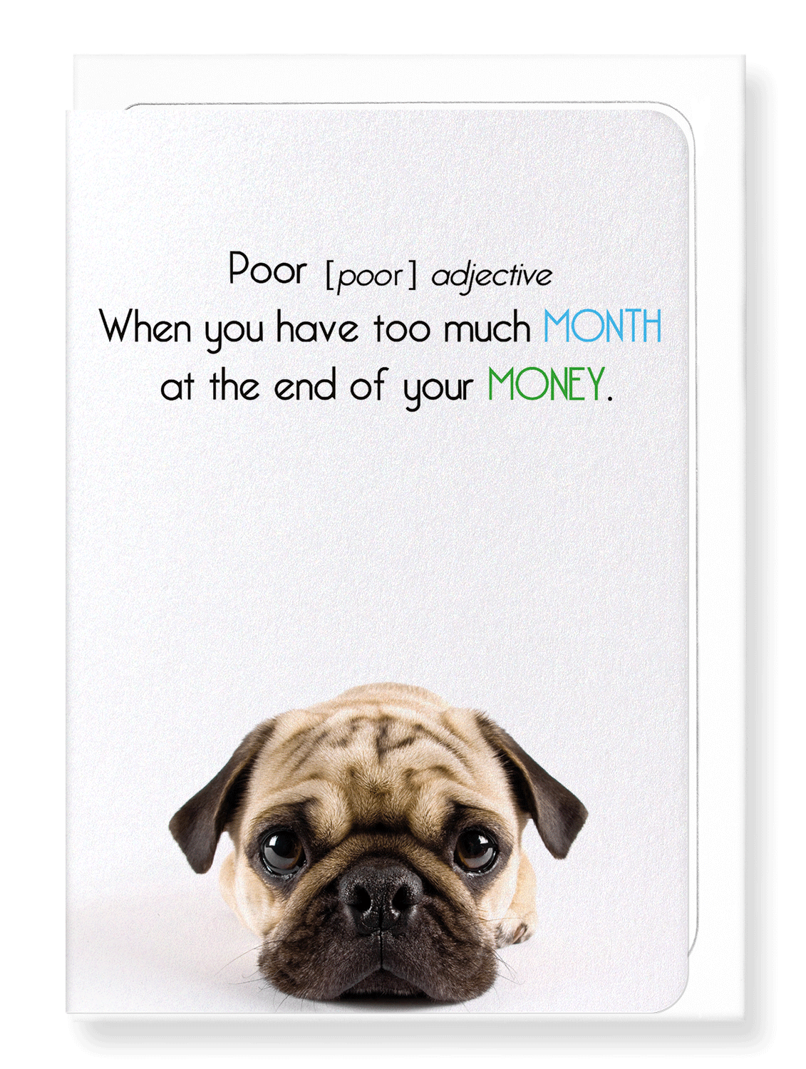 Ezen Designs - Poor and too much month - Greeting Card - Front