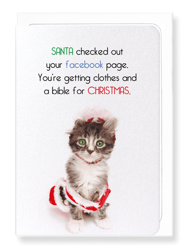 Ezen Designs - Santa checked facebook - Greeting Card - Front