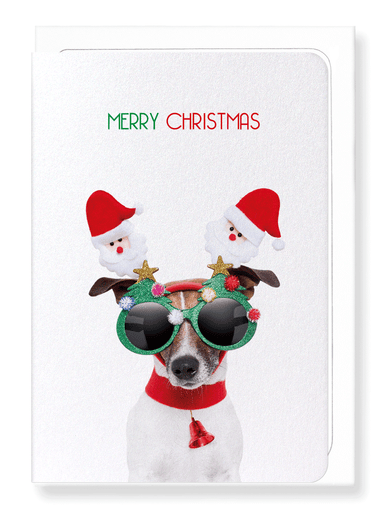 Ezen Designs - Merry christmas festive dog - Greeting Card - Front