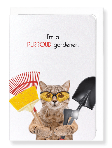 Ezen Designs - Purroud gardener - Greeting Card - Front