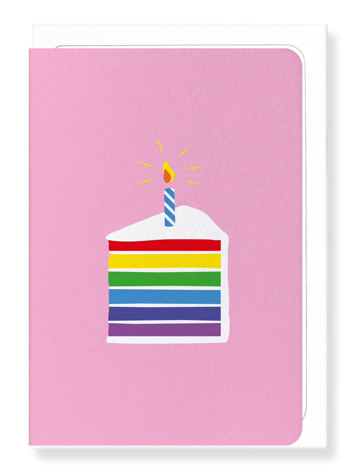 Ezen Designs - Rainbow cake in pink - Greeting Card - Front