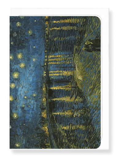 Ezen Designs - Starry night over the rhone by van gogh - Greeting Card - Front