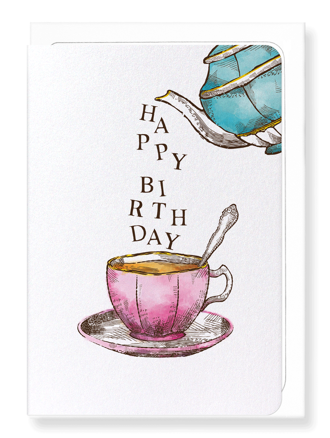 Ezen Designs - Pouring birthday tea - Greeting Card - Front