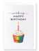 Ezen Designs - Rainbow birthday cupcake - Greeting Card - Front