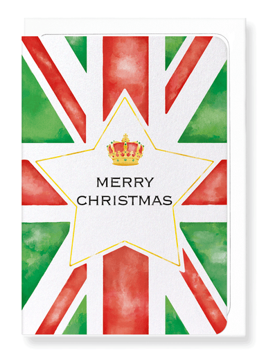 Ezen Designs - Merry xmas union jack - Greeting Card - Front