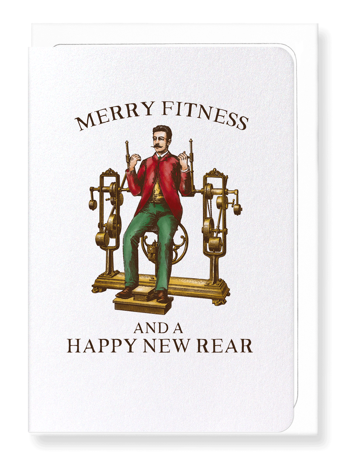 Ezen Designs - Merry fitness and new rear - Greeting Card - Front