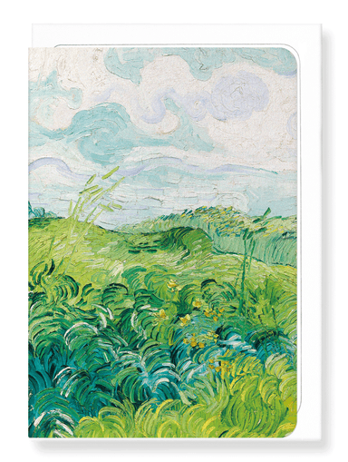 Ezen Designs - Green Wheat Fields Auvers (1890) - Greeting Card - Front
