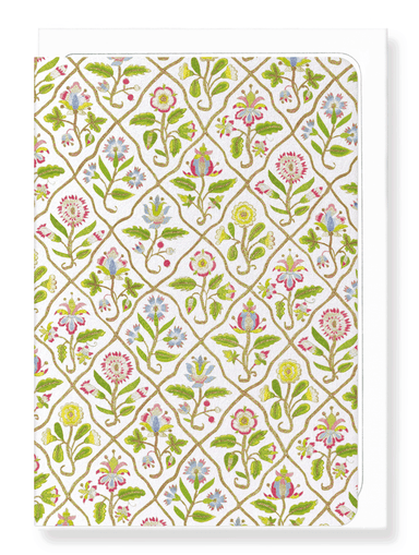 Ezen Designs - Floral Embroidery on White (17th C.) - Greeting Card - Front