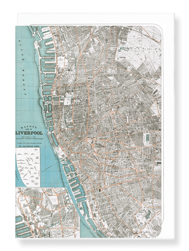 Ezen Designs - Map of Liverpool (c.1885) - Greeting Card - Front