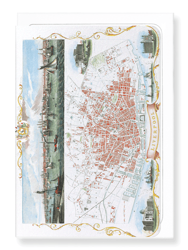Ezen Designs - Map of Liverpool (1851) - Greeting Card - Front