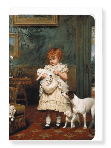 Ezen Designs - Girl with Dogs (1893) - Greeting Card - Front