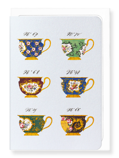 Ezen Designs - French Tea Cup Set D (c. 1825-1850) - Greeting Card - Front