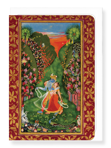 Ezen Designs - Radha and Krishna in a Flowering Grove (1720) - Greeting Card - Front