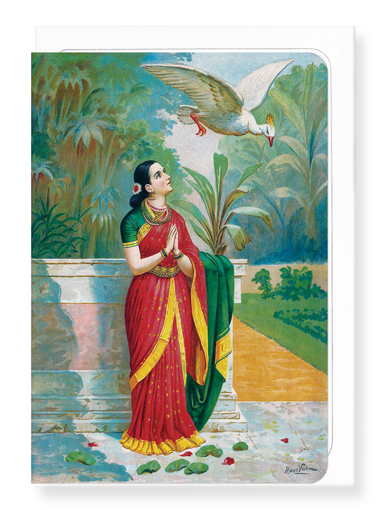 Ezen Designs - Damayanti and Swan (1890) - Greeting Card - Front