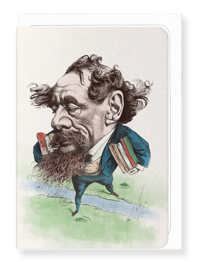 Ezen Designs - Caricature of Charles Dickens (1868) - Greeting Card - Front