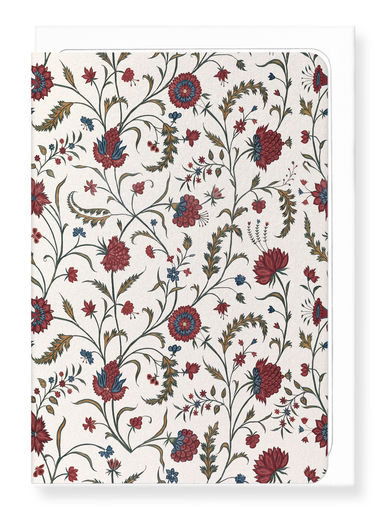 Ezen Designs - BRODERIE FLORALE ROUGE (XVIIIe S.) - Greeting Card - Front