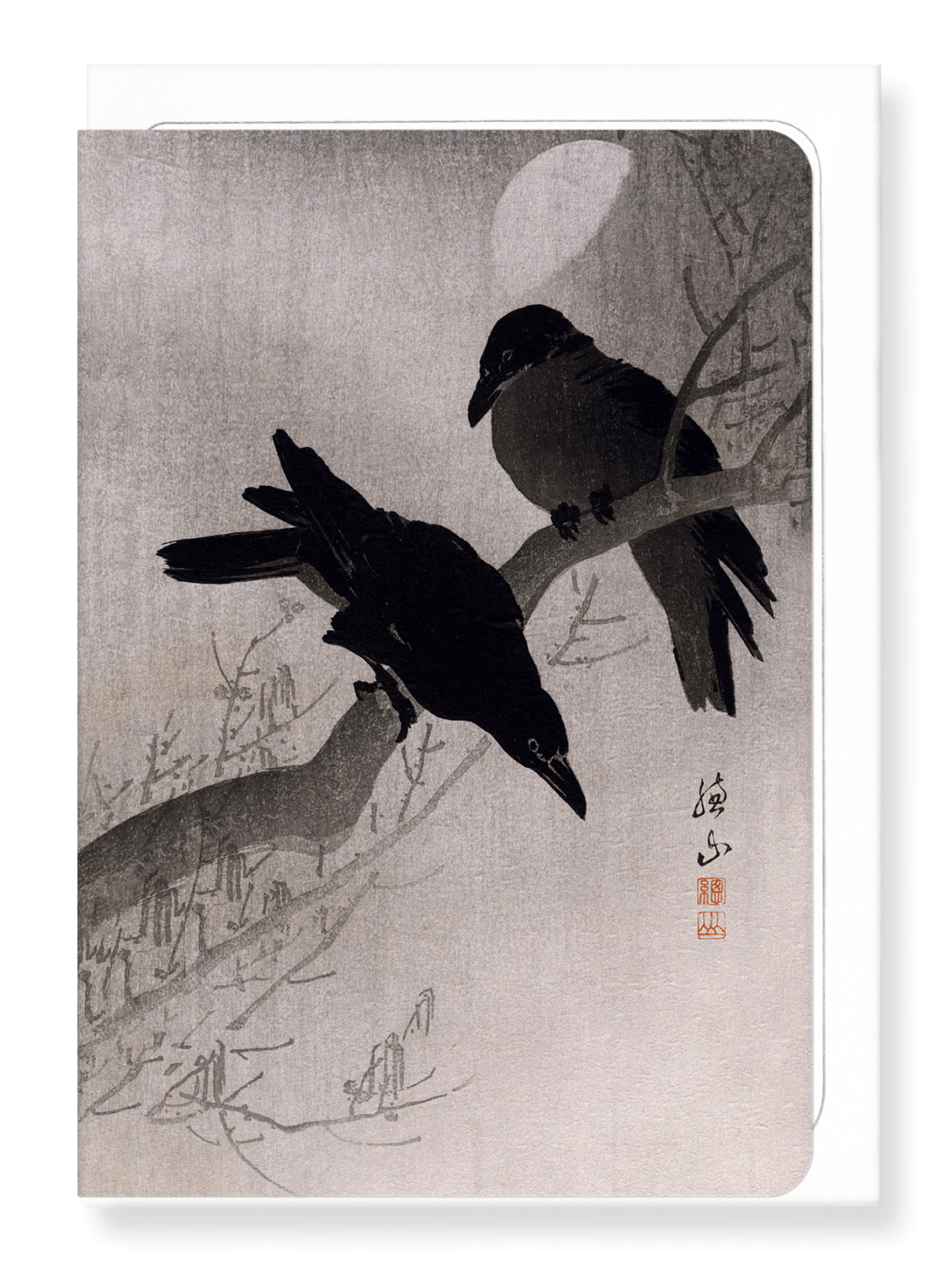 Ezen Designs - Crows at night - Greeting Card - Front