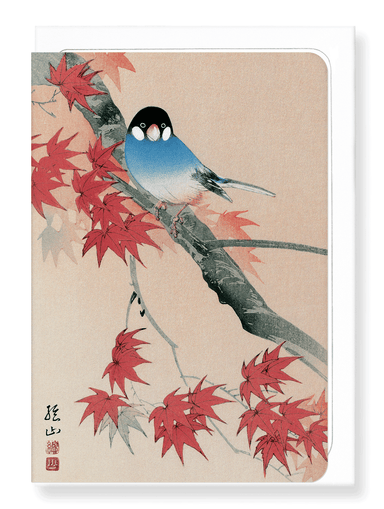 Ezen Designs - Java finch in the Autumn - Greeting Card - Front
