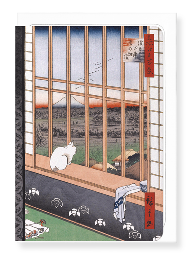 Ezen Designs - Asakusa rice fields cat - Greeting Card - Front