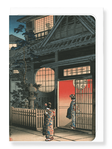 Ezen Designs - Teahouse at Yotsuya Arakicho (1935) - Greeting Card - Front