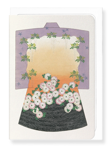 Ezen Designs - Kimono of Chrysanthemum and Wisteria (1899) - Greeting Card - Front
