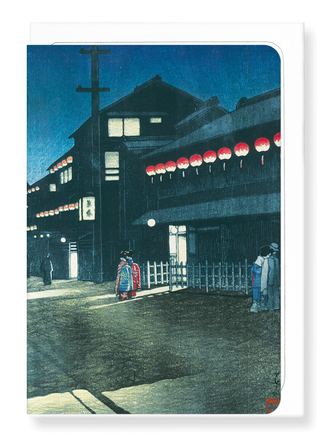 Ezen Designs - Evening at soemon-cho - Greeting Card - Front