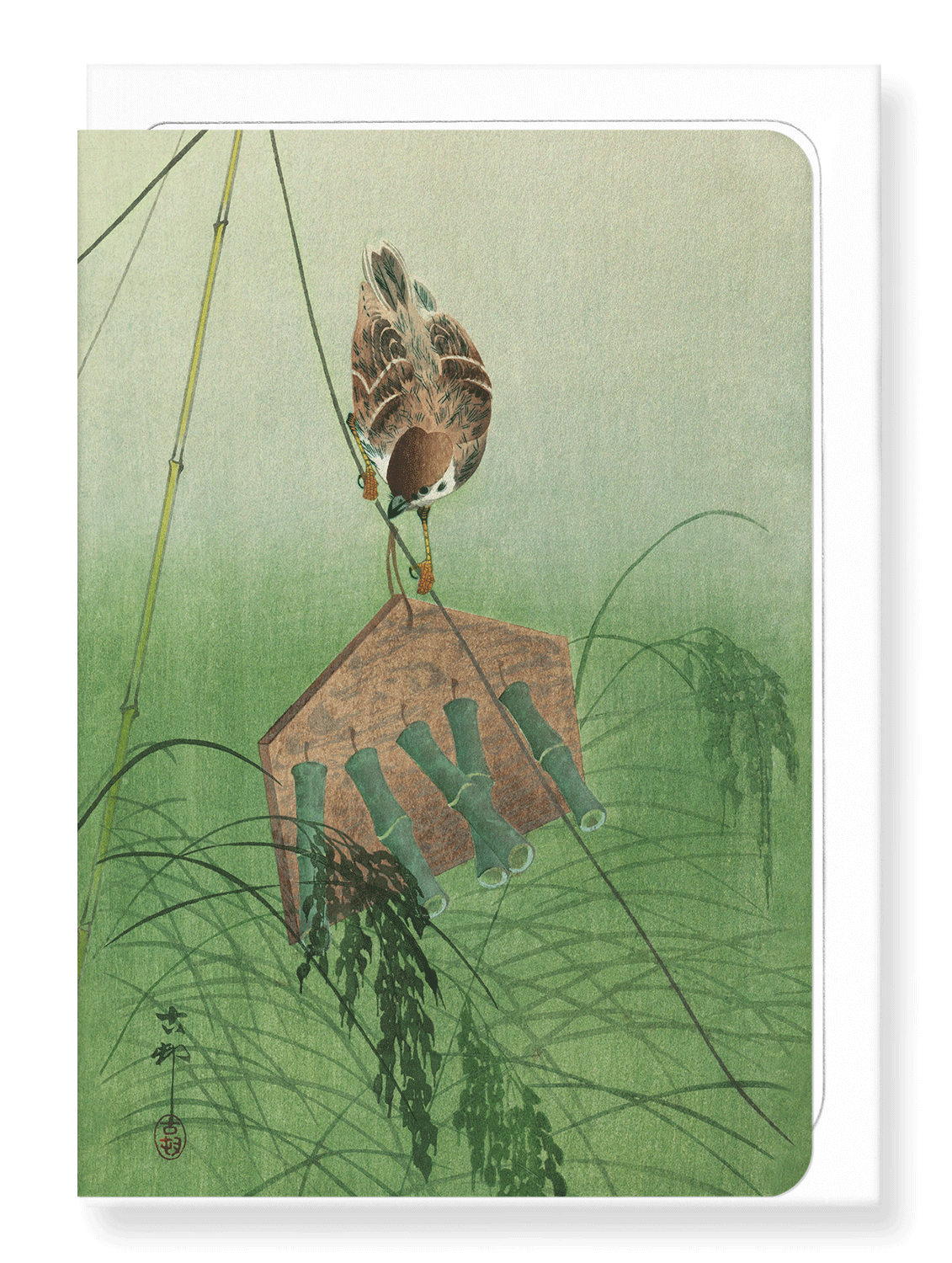 Ezen Designs - Sparrow and scarecrow - Greeting Card - Front