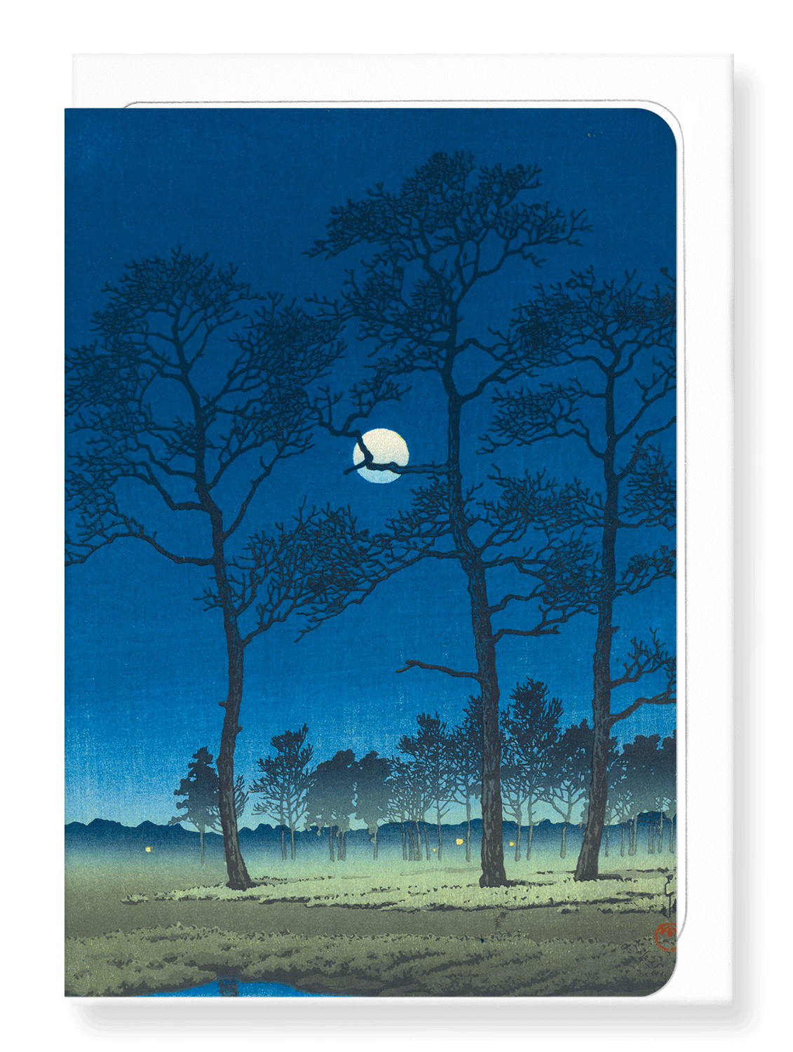 Ezen Designs - Winter moon over toyama plain - Greeting Card - Front