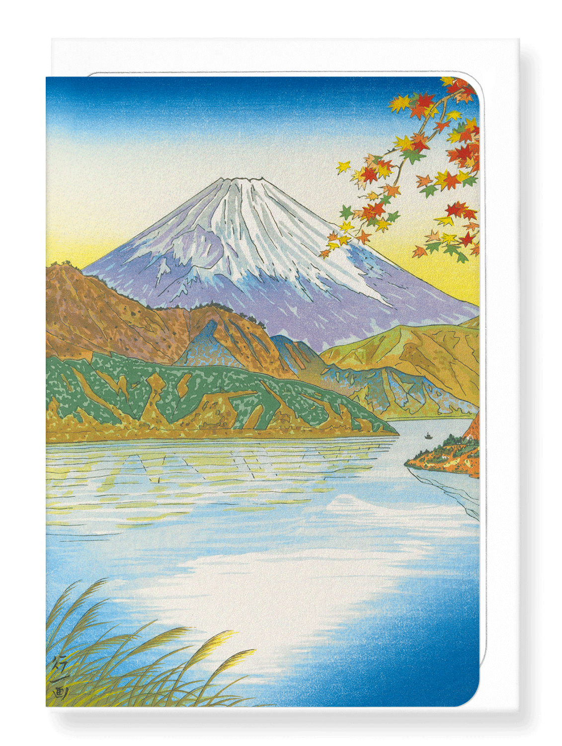 Ezen Designs - Mount fuji and lake ashi - Greeting Card - Front
