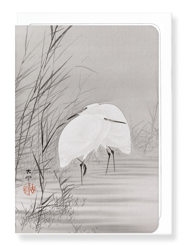 Ezen Designs - Egrets in the marsh - Greeting Card - Front