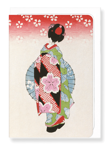 Ezen Designs - Maiko with parasol (c.1920) - Greeting Card - Front