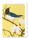 Ezen Designs - Blue-and-white Flycatcher and Magnolia Tree (c.1930) - Greeting Card - Front