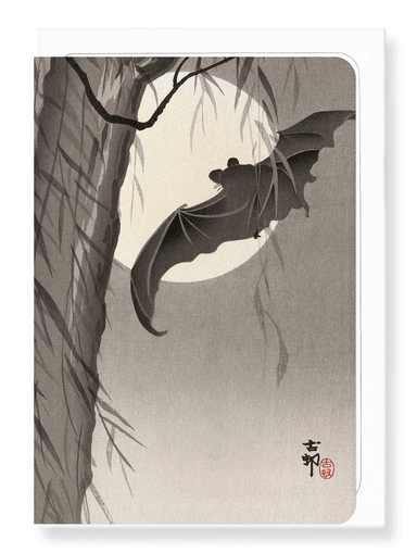 Ezen Designs - Two bats in Full moon (c.1910) - Greeting Card - Front