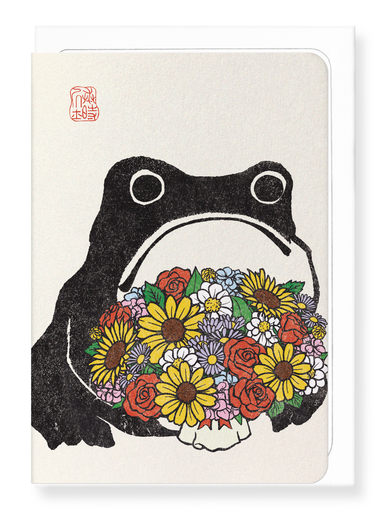 Ezen Designs - Bouquet of Flowers Ezen Frog - Greeting Card - Front