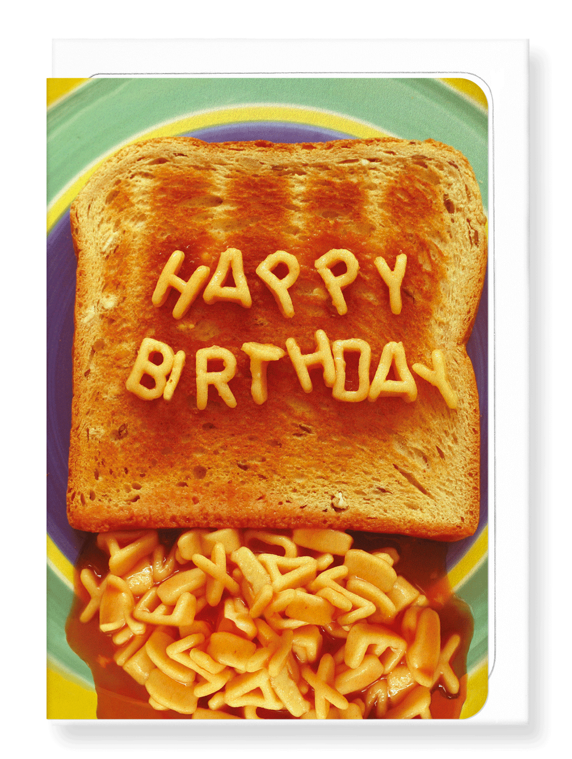 Ezen Designs - Alphabet pasta birthday - Greeting Card - Front
