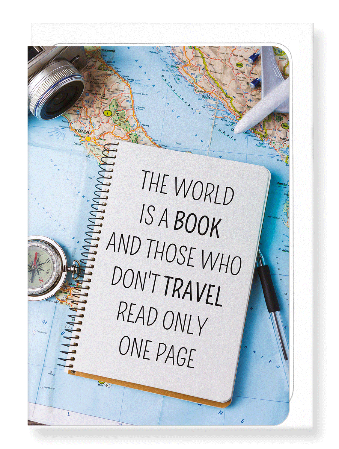 Ezen Designs - The world is a book - Greeting Card - Front