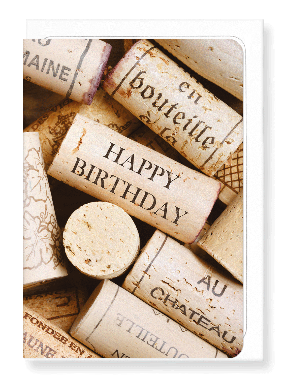 Ezen Designs - Birthday wine cork - Greeting Card - Front