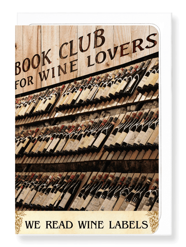 Ezen Designs - Wine label book club - Greeting Card - Front