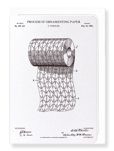 Ezen Designs - Patent of process of ornamenting paper (1893) - Greeting Card - Front