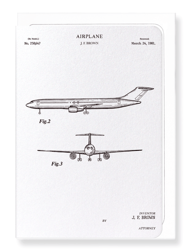 Ezen Designs - Patent of airplane (1981) - Greeting Card - Front