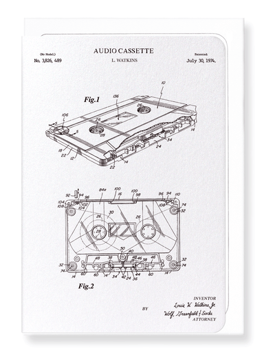 Ezen Designs - Patent of audio cassette (1974) - Greeting Card - Front
