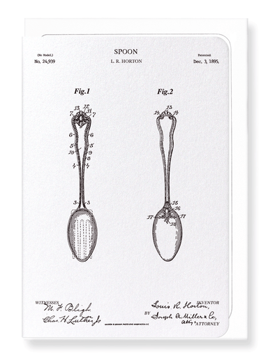 Ezen Designs - Patent of spoon (1895) - Greeting Card - Front