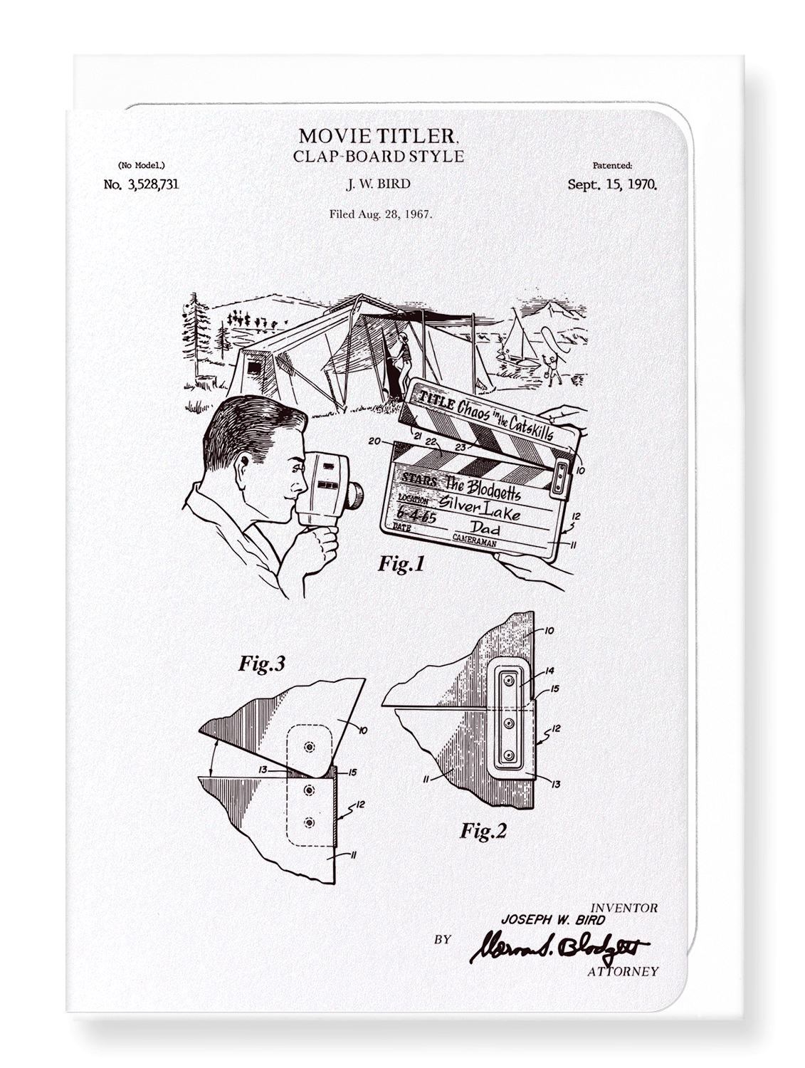 Ezen Designs - Patent of clap-board style (1970) - Greeting Card - Front