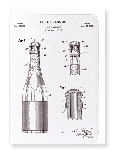 Ezen Designs - Patent of bottle closure (1933) - Greeting Card - Front