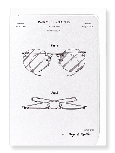 Ezen Designs - Patent of eyeglasses (1908) - Greeting Card - Front