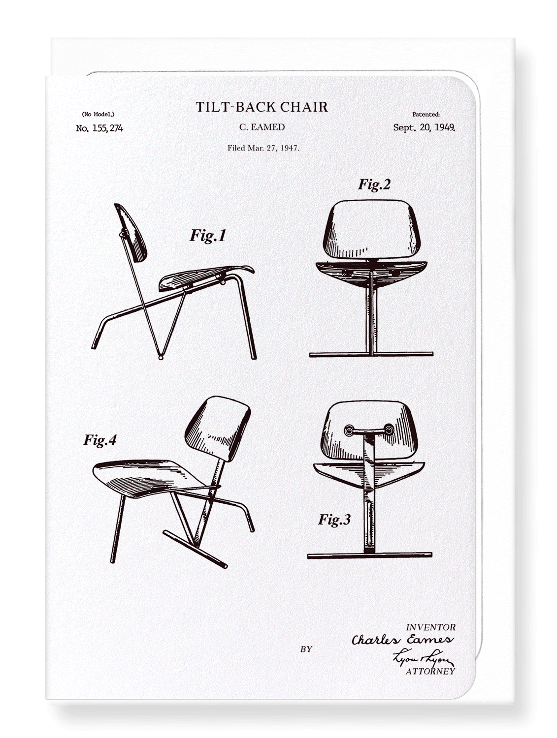 Ezen Designs - Tilt back chair (1949) - Greeting Card - Front