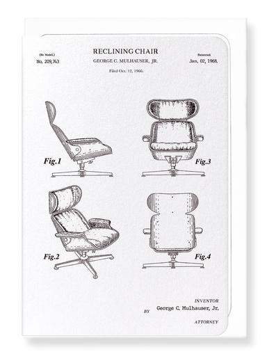 Ezen Designs - Reclining chair (1968) - Greeting Card - Front