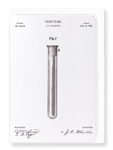 Ezen Designs - Patent of test tube (1890) - Greeting Card - Front