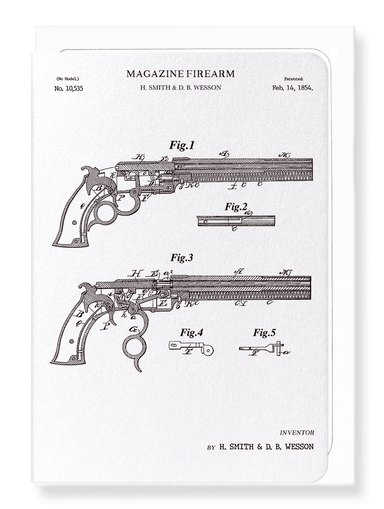 Ezen Designs - Patent of revolver (1868) - Greeting Card - Front
