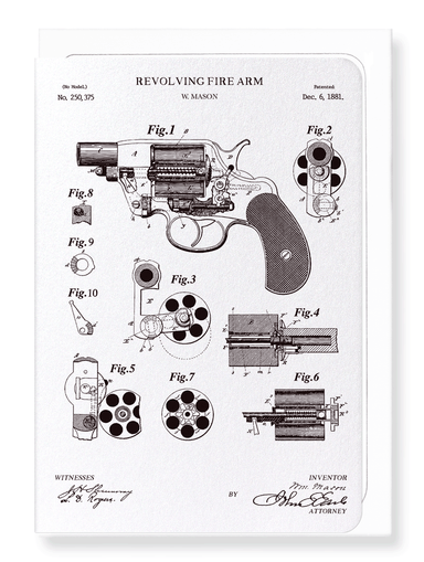 Ezen Designs - Patent of magazine firearms (1854) - Greeting Card - Front